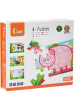 VIGA | 4 - Farm Puzzle Box For Kids Ages 2+ Years | 50069