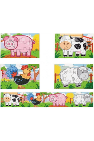 VIGA | 4 - Farm Puzzle Box For Kids Ages 2+ Years | 50069