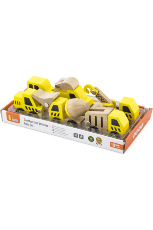 VIGA | 6 Wooden Construction Vehicles Set | 50541