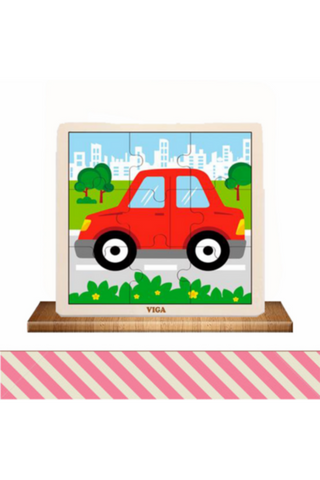 VIGA | Wooden 9 Piece Puzzle  - Car | 51444