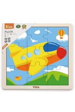 VIGA | Wooden 9 Piece Puzzle  - Plane | 51447