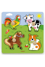 VIGA | Big Wooden Knob Puzzle Farm Animals | 50839