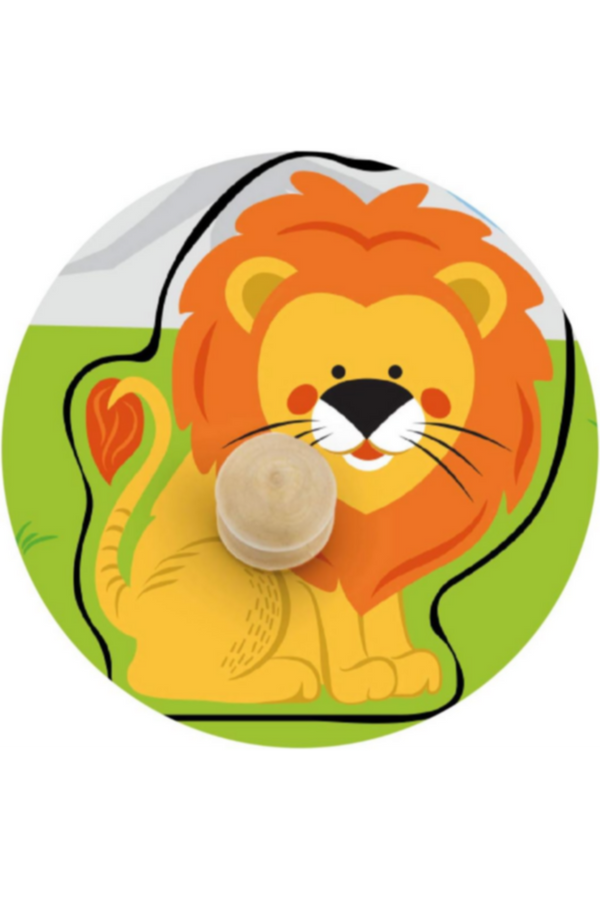VIGA | Big Wooden Knob Puzzle Wild Animals | 50840