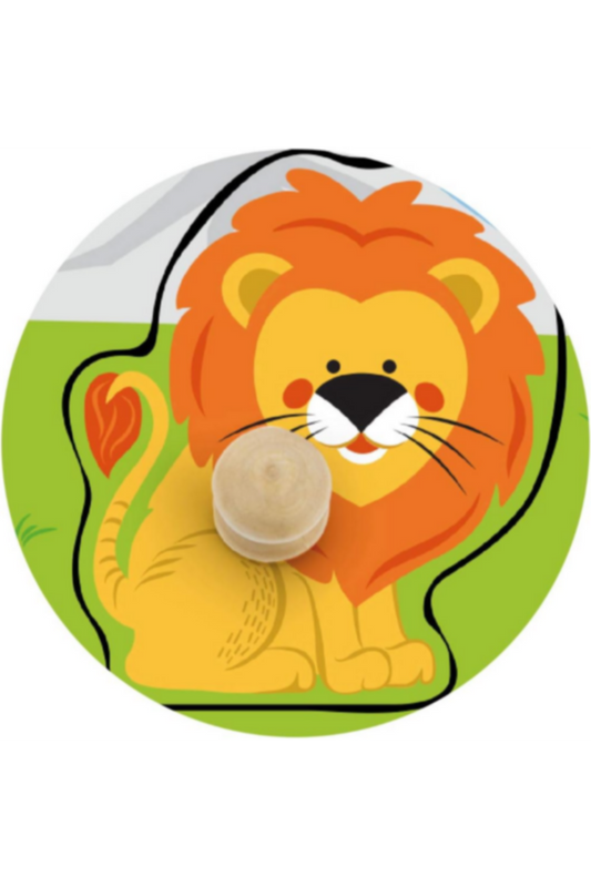 VIGA | Big Wooden Knob Puzzle Wild Animals | 50840