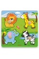 VIGA | Big Wooden Knob Puzzle Wild Animals | 50840