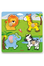 VIGA | Big Wooden Knob Puzzle Wild Animals | 50840