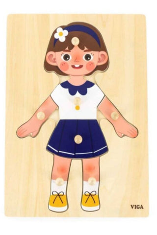 VIGA | Body Parts Puzzle-Girl 7 pcs | 44668