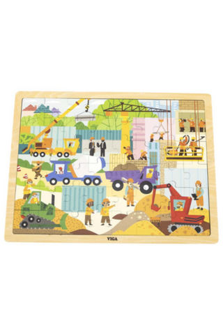 VIGA | Construction Area Wooden Puzzle 48 Pcs | 44585