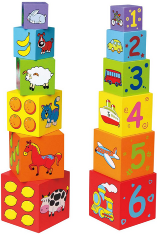 VIGA | Educational Nesting & Stacking Blocks Homeschool Learning Kit For Kids 1+ Year | 59461