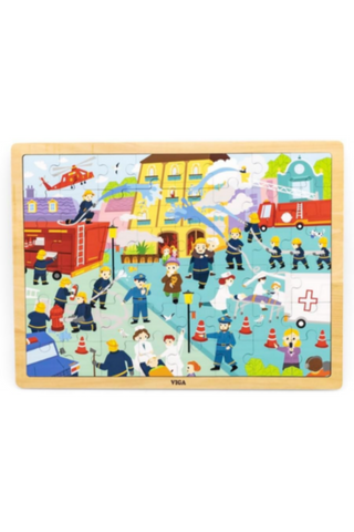 VIGA | Fire Fighting Wooden Puzzle 48-Piece | 44581