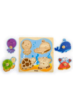 VIGA | Flat Puzzle W/Big Wooden Knob - Sea | 50132