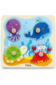 VIGA | Flat Puzzle W/Big Wooden Knob - Sea | 50132