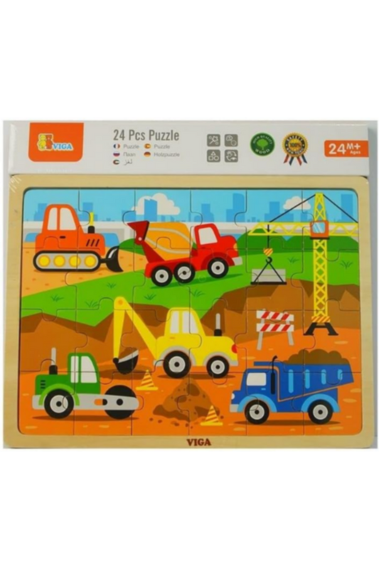 VIGA | Jigsaw Construction Car Puzzle Toy Gift For Kids Ages 1+ Year | 51463