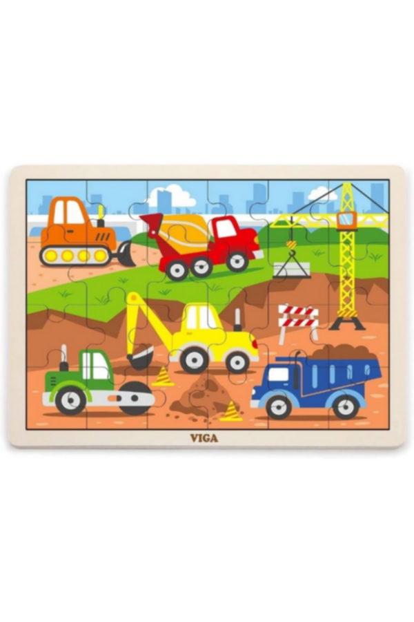 VIGA | Jigsaw Construction Car Puzzle Toy Gift For Kids Ages 1+ Year | 51463
