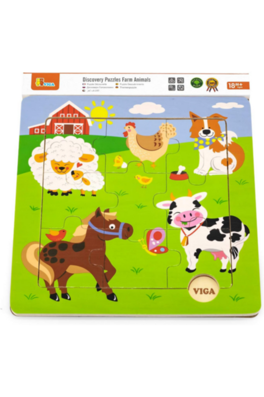 VIGA | Jigsaw Farm Theme Educational Puzzles For Kids Ages 18+ Months | 50837