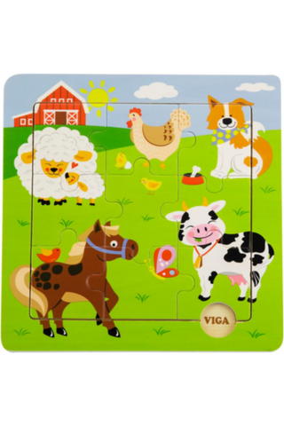 VIGA | Jigsaw Farm Theme Educational Puzzles For Kids Ages 18+ Months | 50837