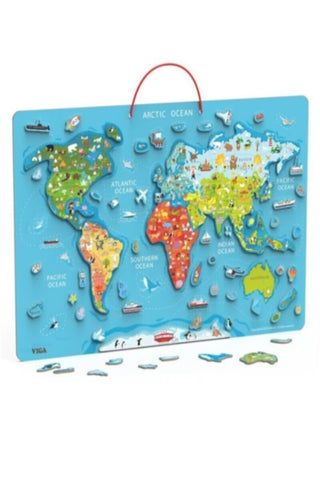 VIGA | Magnetic World Puzzle + Dry Erase Board | 44508