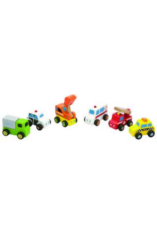 VIGA | Small Wooden Car Set - 6 Pcs Age 3+ Yrs | 59621