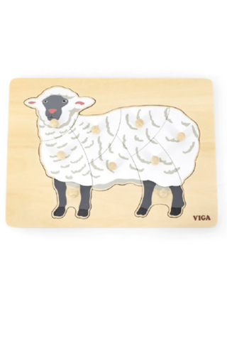 VIGA | Montessori Sheep Peg Puzzle Age 18+ Months | 44609