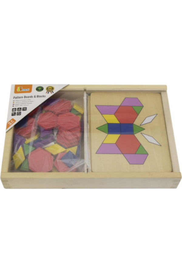 VIGA | Pattern Board And Block For Kids Age 3+ Yrs | 50029
