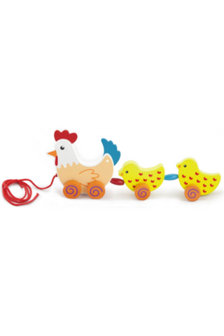 VIGA | Pull Along Hen With Two Chicks | 50078