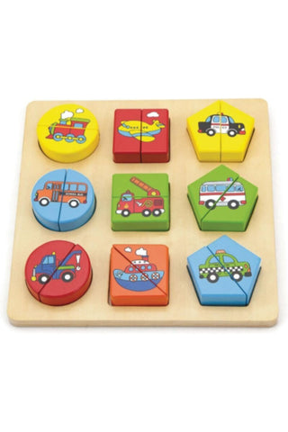 VIGA | Shape Block Puzzle - Vehicles | 59586