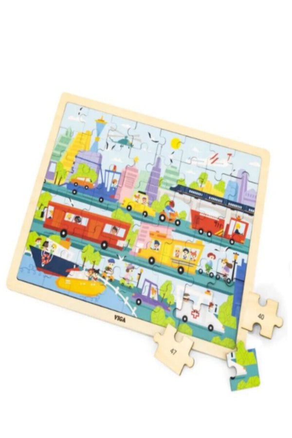 VIGA | Wooden 48 Pcs Puzzle - City Transportation | 44582