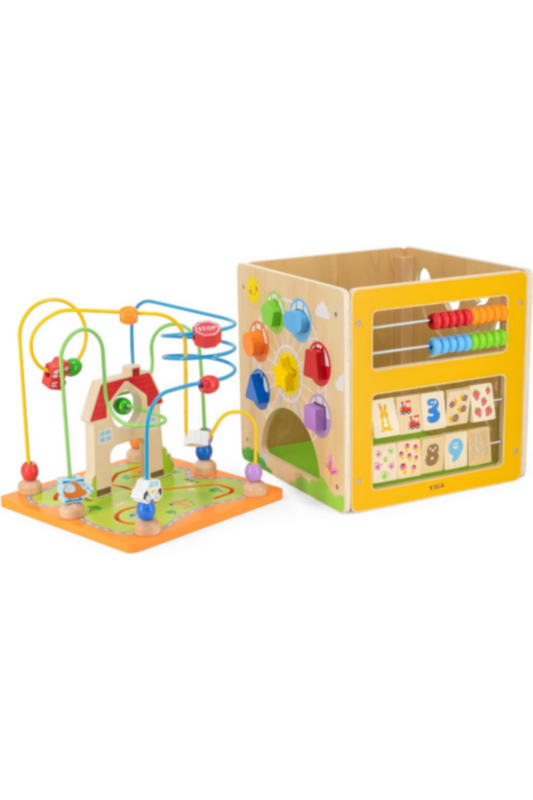 VIGA | Wooden 5 in 1 Toy Box For Kids Ages 18+ Months | 44591