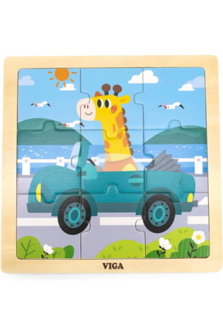 VIGA | Wooden 9 Piece Puzzle - Car | 44629