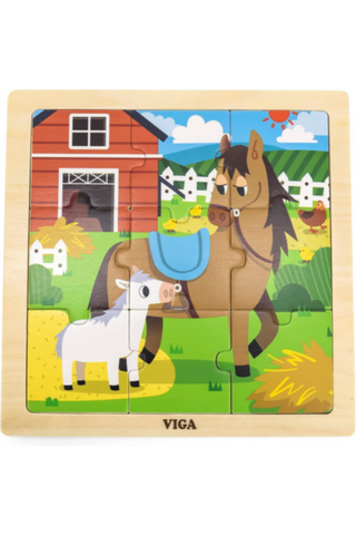VIGA | Wooden 9 Piece Puzzle - Horse | 44624