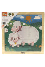 VIGA | Wooden 9-Piece-Puzzle - Sheep | 44622
