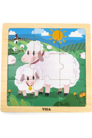 VIGA | Wooden 9-Piece-Puzzle - Sheep | 44622