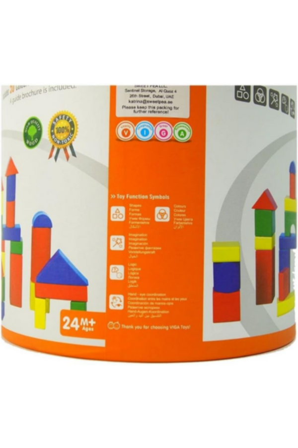 VIGA | Wooden Block Set For Kids Ages 2+ Years | 59542