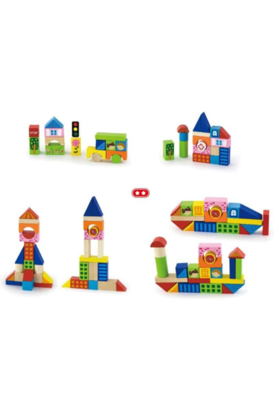 VIGA | Wooden Blocks - 75 pcs City | 50287