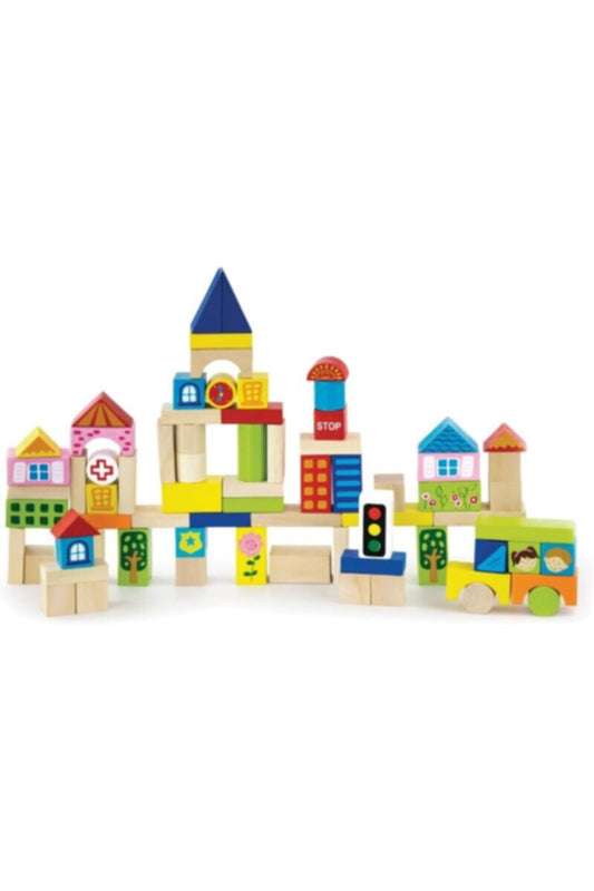 VIGA | Wooden Blocks - 75 pcs City | 50287