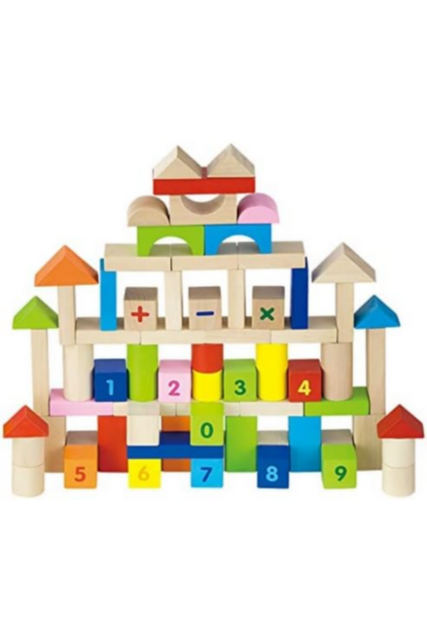 VIGA | Wooden Blocks 100 Pcs Alphabet & Numbers | 50288