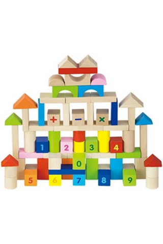 VIGA | Wooden Blocks 100 Pcs Alphabet & Numbers | 50288