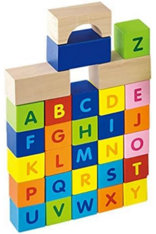 VIGA | Wooden Blocks 100 Pcs Alphabet & Numbers | 50288