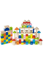 VIGA | Wooden Blocks 100 Pcs Alphabet & Numbers | 50288