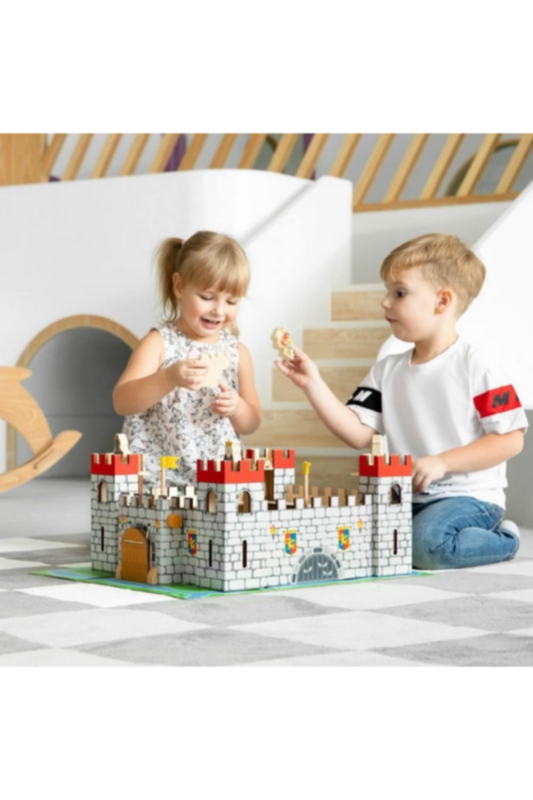 VIGA | Wooden Castle Play Puzzle Baseboard | 50310