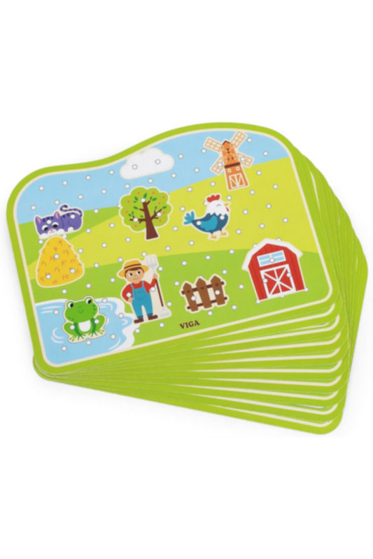 VIGA | Wooden Farm Lacing Game Set | 44637