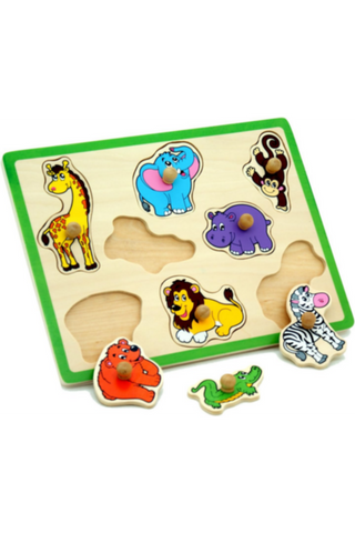 VIGA | Wooden Flat Puzzle - Wild Animals | 50019