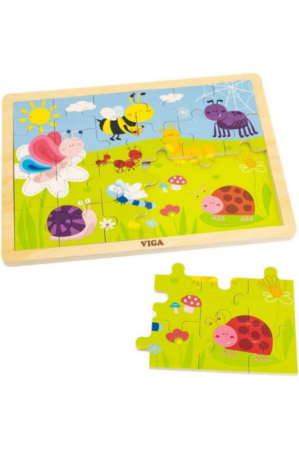 VIGA | Wooden Insects & Bugs Puzzle For Kids Ages 12+ Months | 50199