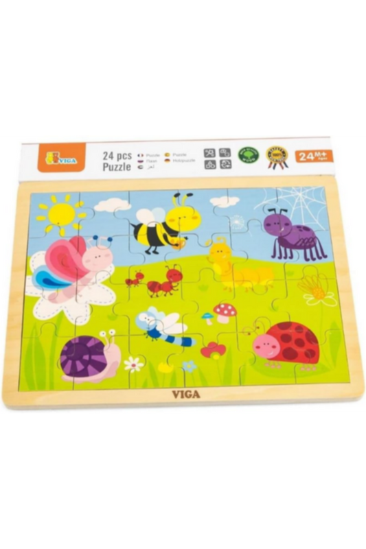 VIGA | Wooden Insects & Bugs Puzzle For Kids Ages 12+ Months | 50199