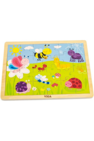 VIGA | Wooden Insects & Bugs Puzzle For Kids Ages 12+ Months | 50199