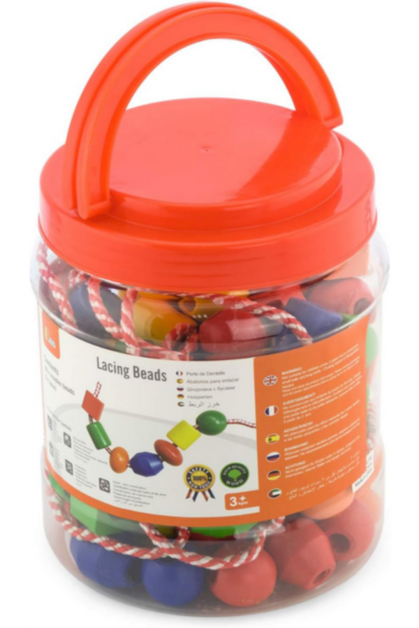 VIGA | Wooden Jumbo Lacing Beads Tub | 58304