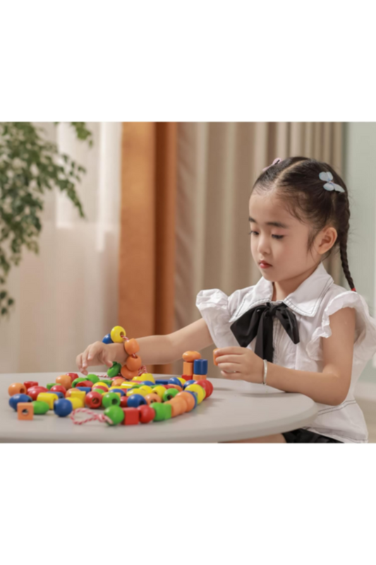 VIGA | Wooden Jumbo Lacing Beads Tub | 58304