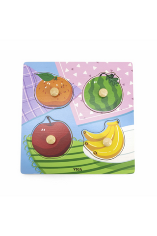VIGA | Wooden Knob Puzzle Fruits | 44597