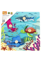 VIGA | Wooden Knob Puzzle Sea Animals | 44594