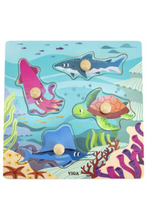 VIGA | Wooden Knob Puzzle Sea Animals | 44594